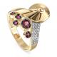 Кольцо из лимонного золота KABAROVSKY K11-21131-2500 с бриллиантом и топазом Swarovski